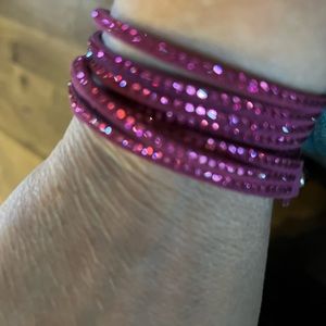 Beautiful Magenta Swarovski Wrap Bracelet